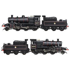 LMS Ivatt 2MT 46477 BR Lined Black (Early Emblem)