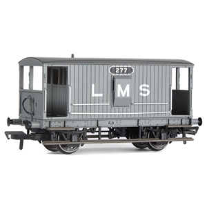 38-552B Midland Railway 20T Brake Van with Duckets LMS Grey